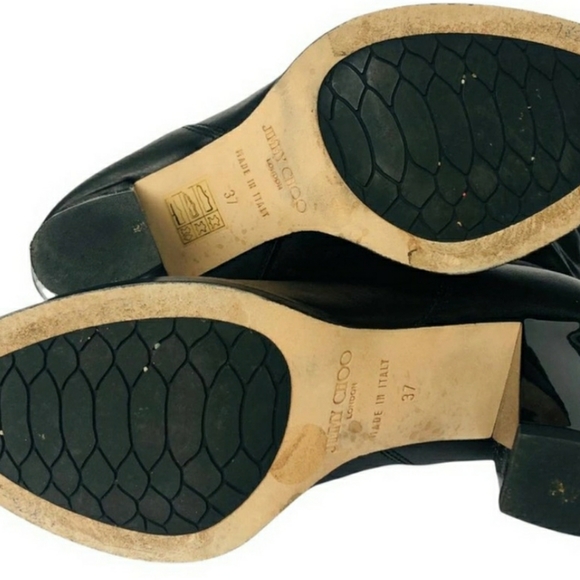 JIMMY CHOO Black Leather Music Pull On Mid Calf Boot - Picture 2 of 11